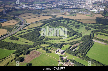 Vista aerea del tempio Newsham Golf, Leeds Foto Stock