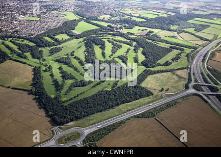 Vista aerea del tempio Newsham Golf, Leeds Foto Stock