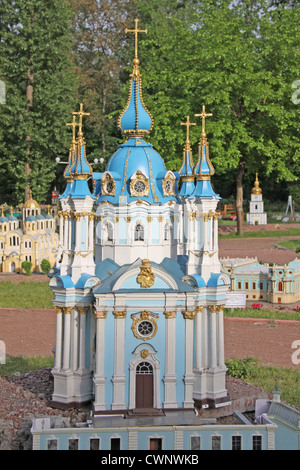 L'Ucraina. Kiev. Museo delle miniature. La Chiesa di S. Andrea Foto Stock