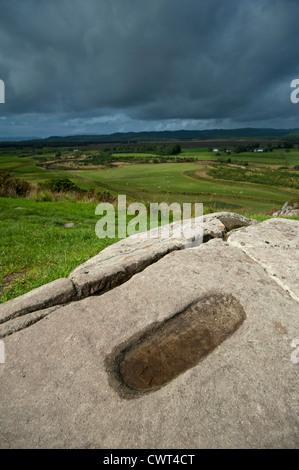 Il sito della collina Dunadd forte al Kilmartin Glen, Argyll and Bute. La Scozia. SCO 8332 Foto Stock