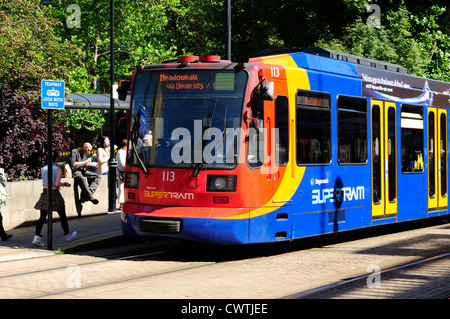 La città di Sheffield Super Tram. Foto Stock