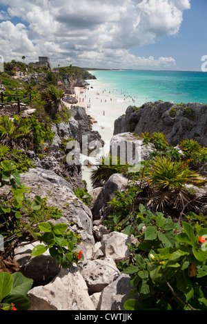 Spiaggia di Tulum, Quintana Roo, Messico Foto Stock