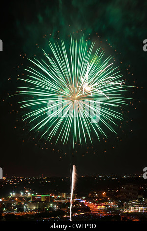 Il 4 luglio i fuochi d'artificio su Austin, Texas Foto Stock