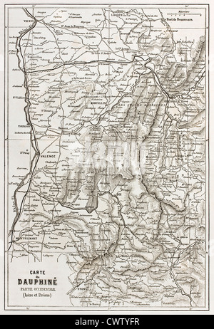 Dauphine mappa vecchia, Francia Foto Stock