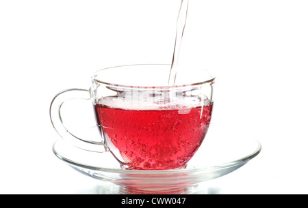 Il tè in tazza con foglie di menta Foto Stock