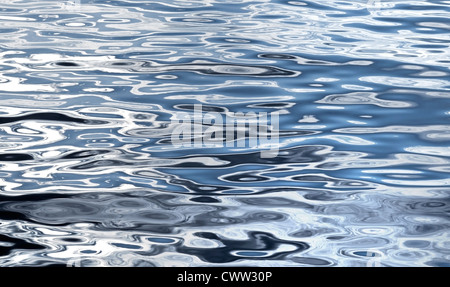 Acqua di lago texture con luminosi riflessi Foto Stock