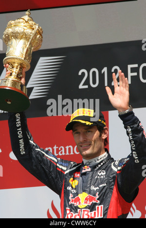 Mark Webber e Red Bull Racing, il Gran Premio di Gran Bretagna a Silverstone nel Regno Unito. Formula Uno motor racing Foto Stock