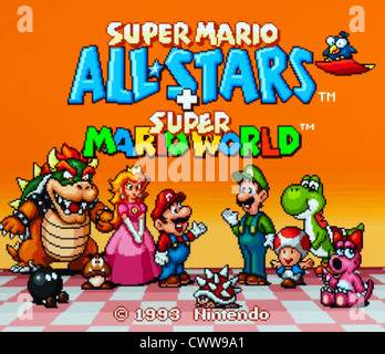 Super Mario tutte le stelle video gioco - schermata del titolo Foto Stock