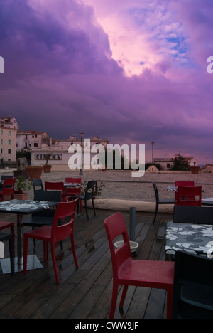 Terrace Cafe, Sperlonga, Italia Foto Stock