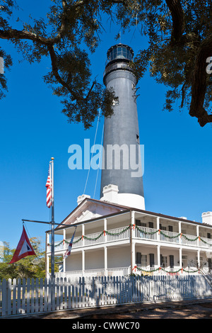 La luce di Pensacola aiuto di navigazione presso l'ingresso alla baia di Pensacola in Pensacola Naval Air Station in Florida Foto Stock