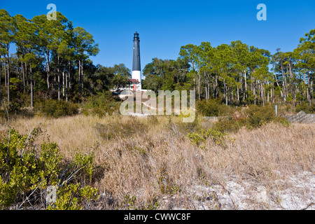 La luce di Pensacola aiuto di navigazione presso l'ingresso alla baia di Pensacola in Pensacola Naval Air Station in Florida Foto Stock