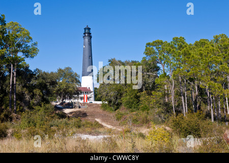 La luce di Pensacola aiuto di navigazione presso l'ingresso alla baia di Pensacola in Pensacola Naval Air Station in Florida Foto Stock