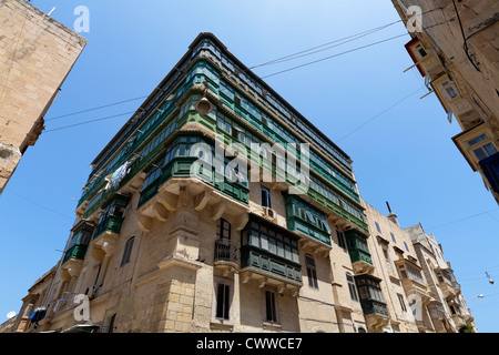 Architettura Maltese visto per le strade dell'isola di Malta, Mare Mediterraneo Foto Stock