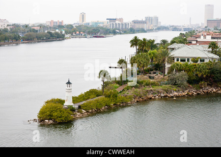 Proprietà privata faro Bailey Residence Porto isola nella baia di Tampa, Florida Foto Stock