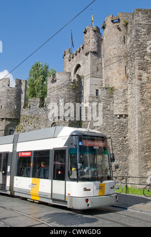 Castello di Gravensteen di Gand Foto Stock