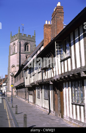 Gli ospizi di carità, Edward IV Grammar School e Guild Chapel, Stratford-upon-Avon, Warwickshire, Regno Unito Foto Stock