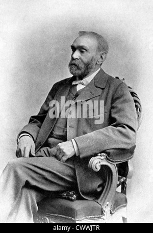 Alfred Nobel (1833-1896) sulla antica stampa dal 1899. Chimico svedese, ingegnere ideatore e costruttore degli armamenti. Foto Stock