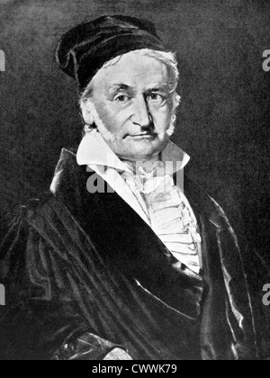 Carl Friedrich Gauss (1777-1855) su antiche stampa dal 1898. Matematico tedesco e scienziato fisico. Foto Stock