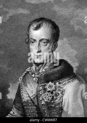 Ferdinando I d'Austria (1793-1875) su incisione dal 1859. L'imperatore d'Austria. Foto Stock