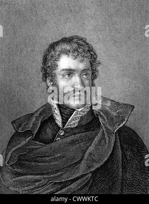 Francisco Espoz y Mina (1781-1836) su incisione dal 1859. Lo spagnolo leader della guerriglia e generale. Foto Stock