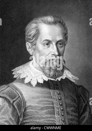Johannes Kepler (1571-1630) su incisione dal 1859. Matematico tedesco, astronomo e astrologo. Foto Stock