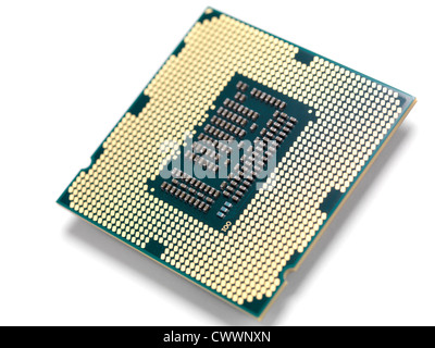 Processori Intel i7 isolato su sfondo bianco Foto Stock