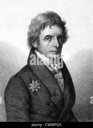 Karl Ferdinand Friedrich von Nagler (1770-1846) su incisione dal 1859. Generale prussiano-postmaster. Foto Stock