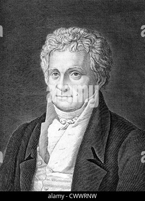 Ludwig Tieck (1773-1853) su incisione dal 1859. Poeta tedesco, traduttore, editor, romanziere, scrittore di Novellen e critico. Foto Stock