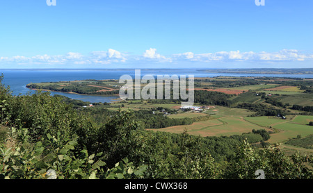 Vista della Valle di Annapolis e la baia di Fundy dal Lookoff sulla montagna del nord, Nova Scotia, Canada. Foto Stock