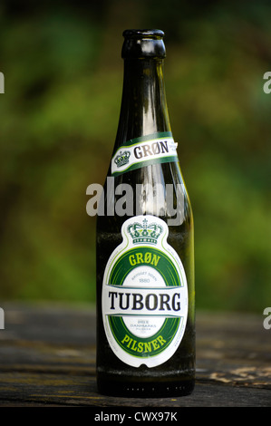 Bottiglia di birra Tuborg Foto Stock