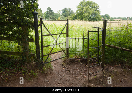 Un bacio gate, progettato per impedire il passaggio del bestiame pur consentendo la gente attraverso - dall'Sandwalk a Darwins' Down House. Regno Unito. Foto Stock