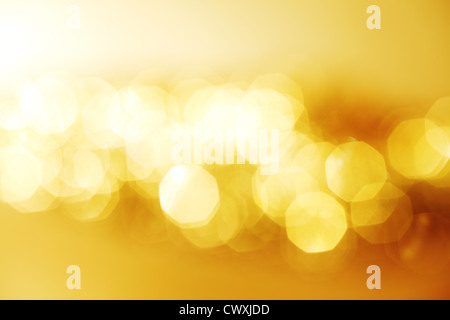 Golden sfondo bokeh close up Foto Stock