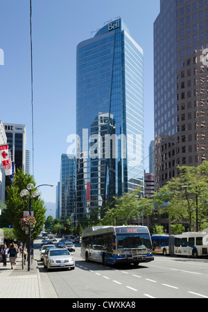 Il centro città di Vancouver, Canada nella inner city centre Foto Stock