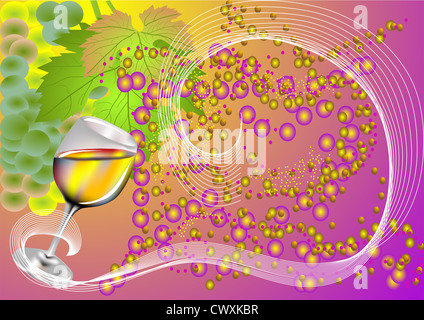 Abstract sfondo con un bicchiere di vino Foto Stock