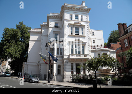 L'Ambasciata del Belgio su Grosvenor Crescent, appena fuori Belgrave Square, Belgravia, Londra, Regno Unito. Foto Stock