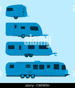 Silhouette caravan Foto Stock