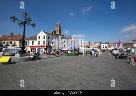 La Piazza del Mercato di Boston, Lincolnshire. Foto Stock