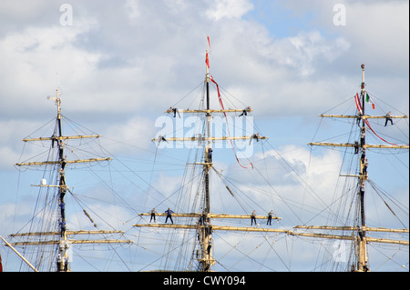 'Sagres' in tall ships gare Dublino Irlanda 2012. Nave scuola della marina portoghese dal 1961 Foto Stock