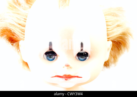 Baby doll - clown - dettaglio del viso Foto Stock