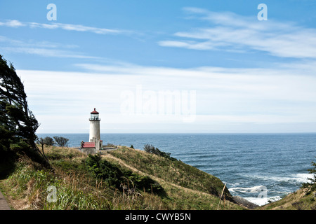 Nord capo faro a guardia northern approccio alla foce del fiume Columbia nel selvaggio paesaggio spazzate dal vento Ilwapa Stato di Washington Foto Stock