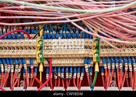 Distribuzione elettrica pannello come uno sfondo Foto Stock