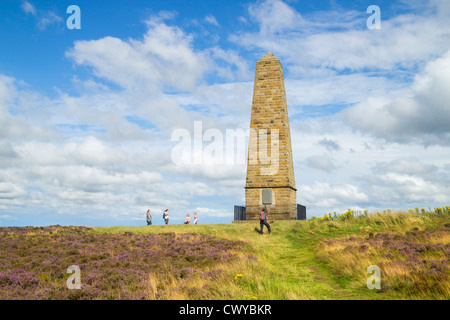 Il capitano Cook monumento su Esby Moor vicino grande Ayton, North Yorkshire, Inghilterra. Foto Stock