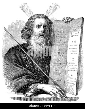 Profeta Mosè, figura centrale dei libri biblici di Mosè, leader degli Israeliti Foto Stock