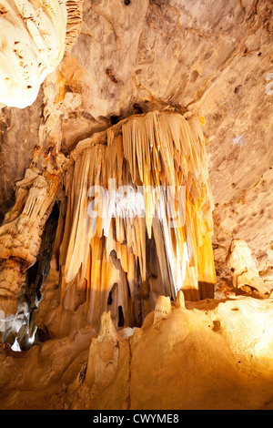 Formazioni all'interno di grotte carsiche a Oudtshoorn, Sud Africa Foto Stock