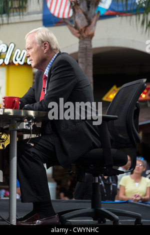 Chris Matthews, ospite di Hardball, MSNBC sul set a Tampa Convention Nazionale Repubblicana 2012 Foto Stock