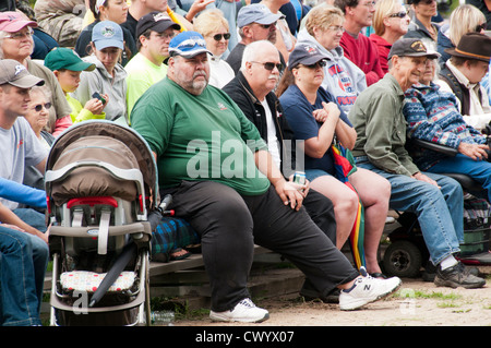 Gli spettatori in occasione del festival all'aperto. Foto Stock