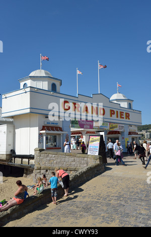 Ingresso al Grand Pier, Marine Parade, Weston-Super-Mare, Somerset, Inghilterra, Regno Unito Foto Stock