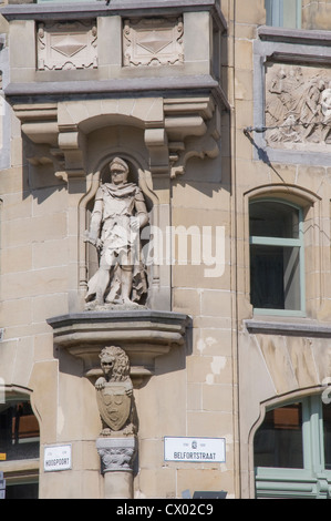 Dettagli architettonici di Gand Belgio Foto Stock