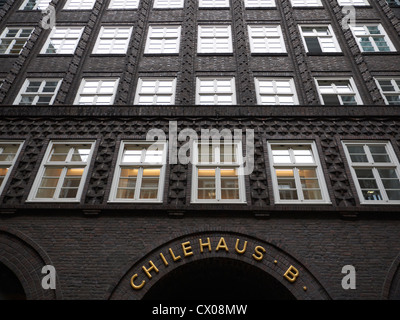 Il Cile Haus,antico edificio storico,Amburgo, Germania Foto Stock