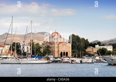 Il porto di Aegina town Grecia Foto Stock